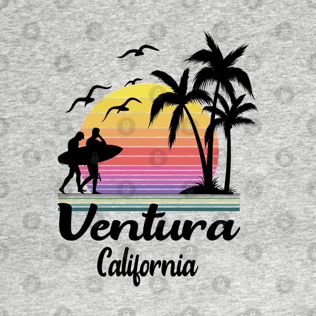 Ventura California Seaside Retro Sunset by HomeSpirit